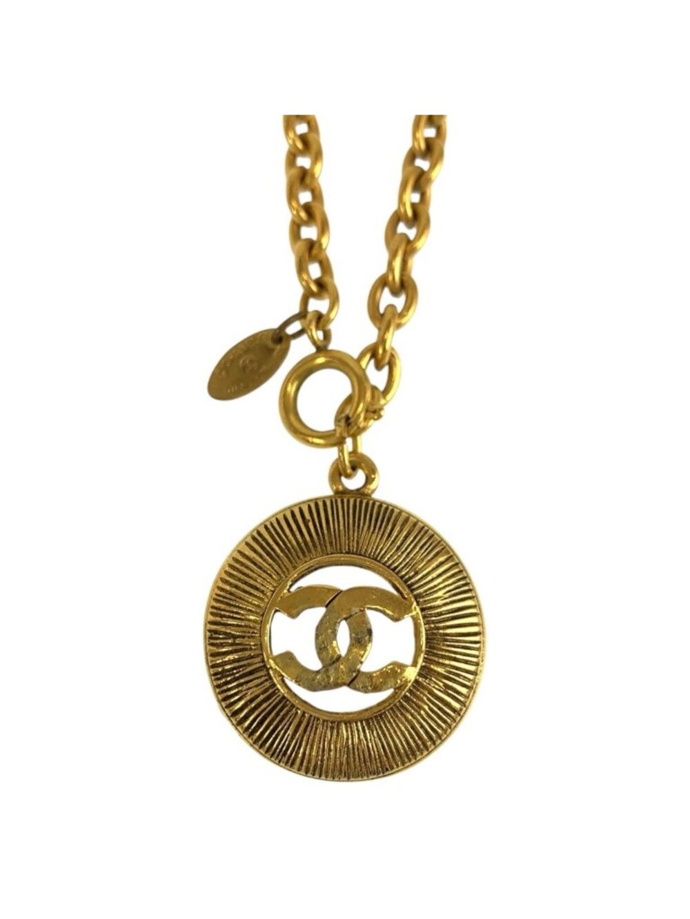 Chanel Vintage CC Logo Gold Plated Necklace